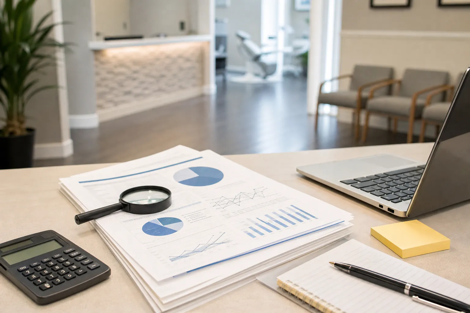 Editorial illustration of How Should Dental Practice Owners Analyze Overhead Without Sacrificing Growth? in United States