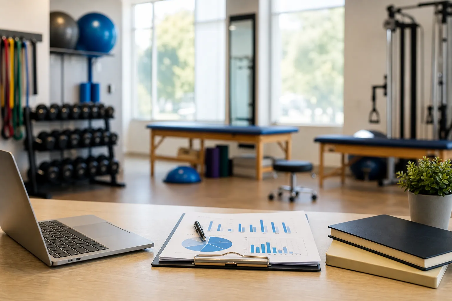 How a fractional CFO can strengthen a physical therapy practice in United States Editorial illustration of How a fractional CFO can strengthen a physical therapy practice in United States