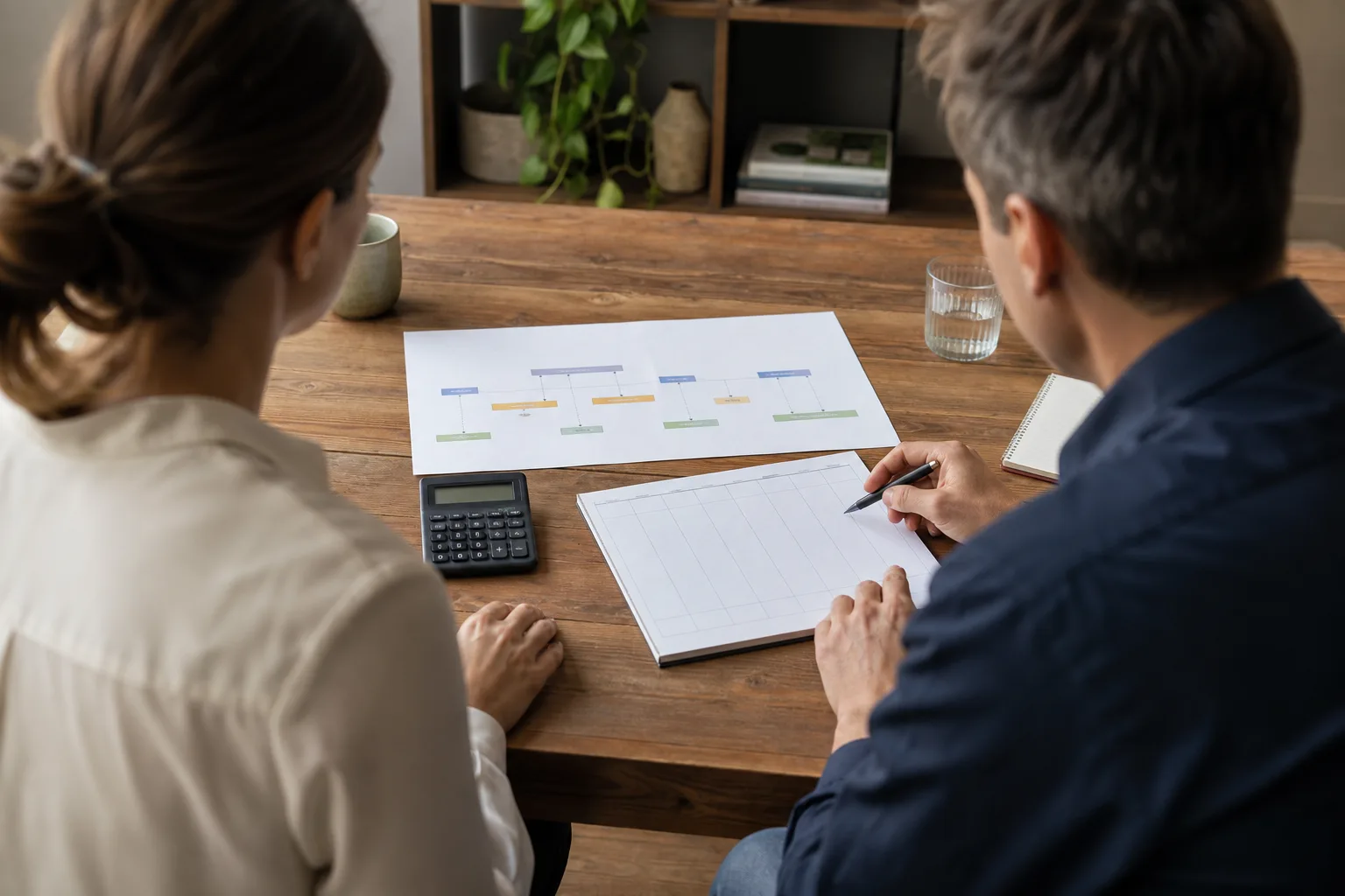 Business owners discussing active cash management: the foundation of stability with financial charts Business owners discussing active cash management: the foundation of stability with financial charts